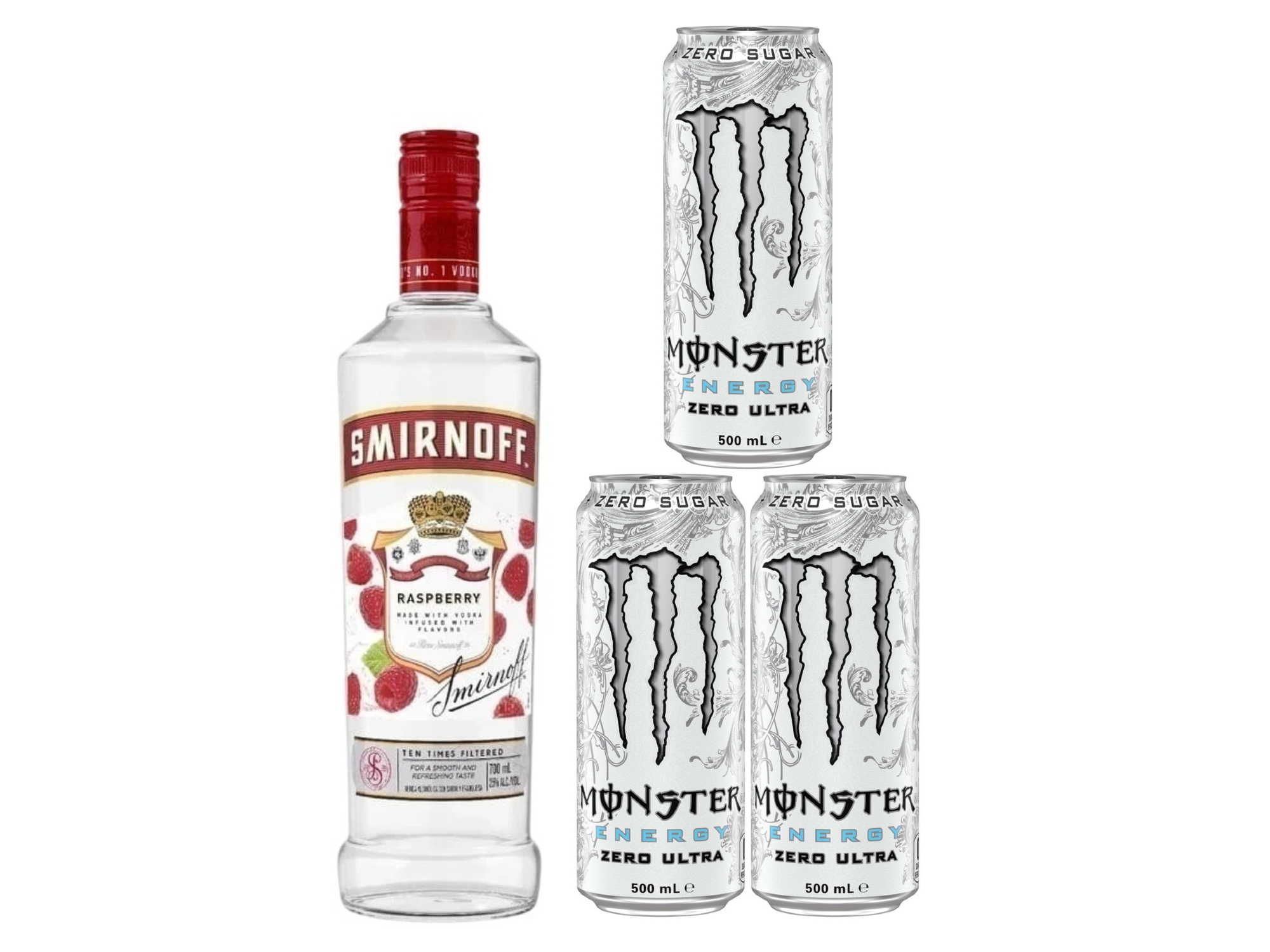 Smirnoff + 3 Monster Blanco