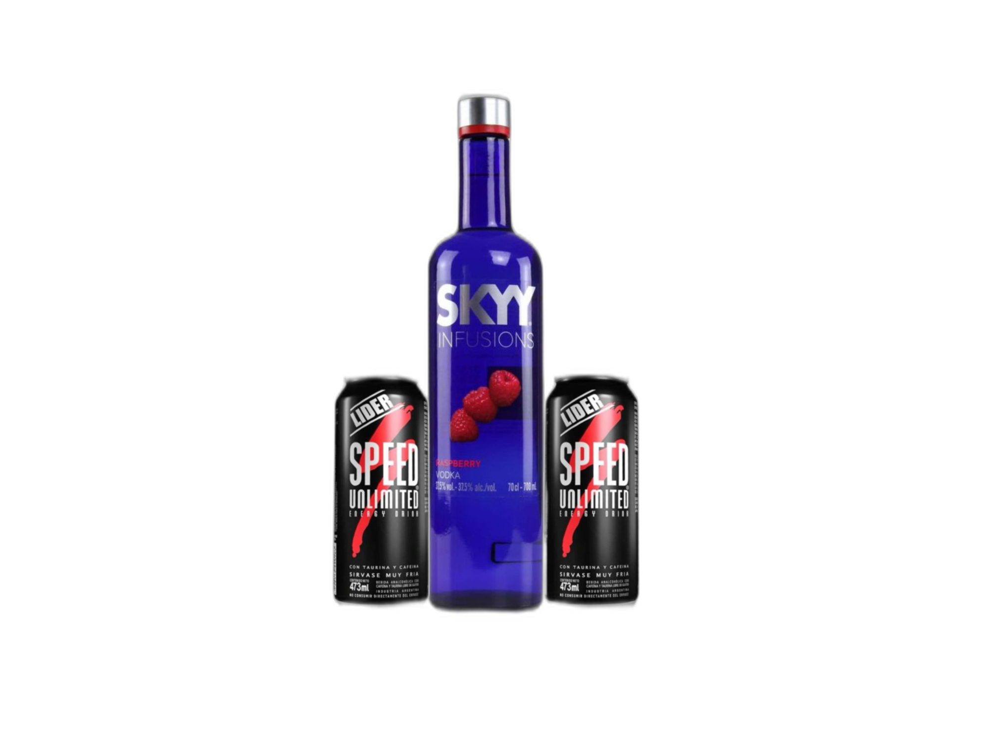 Skyy de frutos rojos + 2 speed grande/monster rosita, negro, mango loco