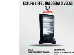 🔥 Estufa Eiffel Halógena 3 Velas
