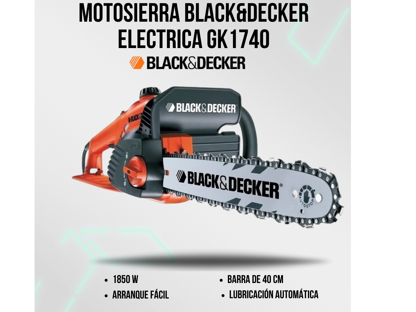 Motosierra Black\&Decker Eléctrica GK1740