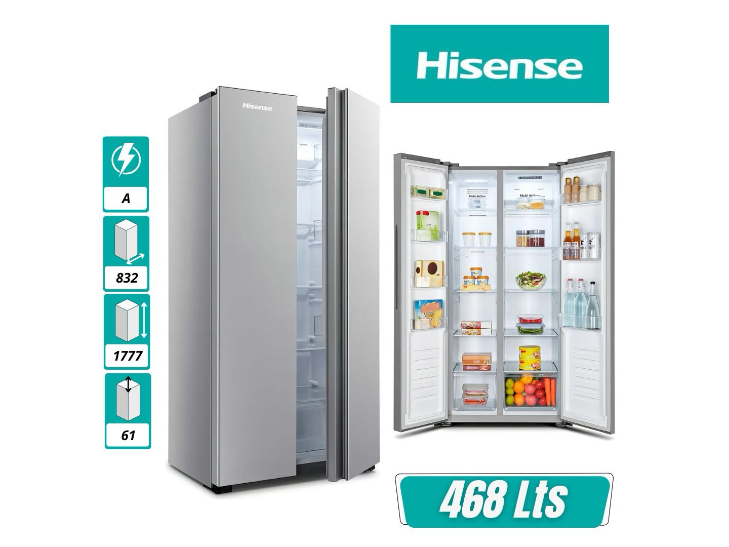 HELADERA SIDE BY SIDE HISENSE