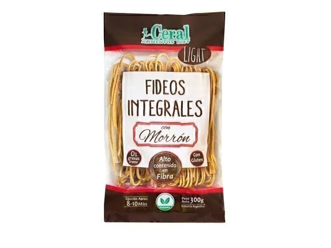 Fideos Integrales con Morron