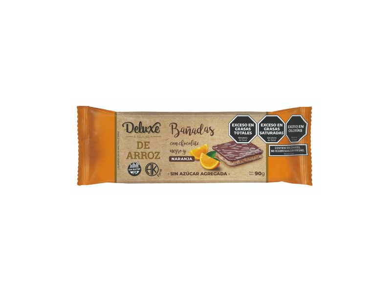 Galletas de Arroz Bañadas en Chocolate Negro y Naranja