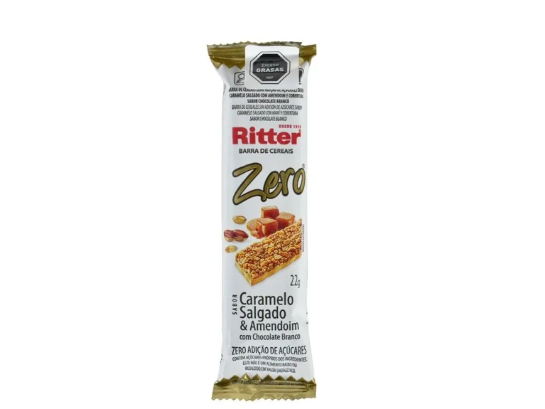 Barra de ceral Ritter zero caramelo y mani 25 gr