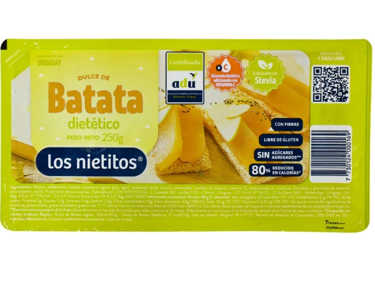Dulce de batata Los Nietitos 0% azúcar- 250g