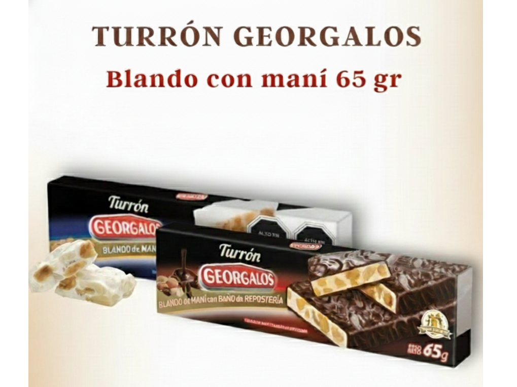 Turrón Georgalos blando de maní - 65 gr