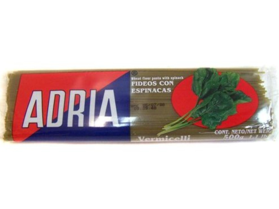 Fideos Adria Vermicceli espinaca 500 g