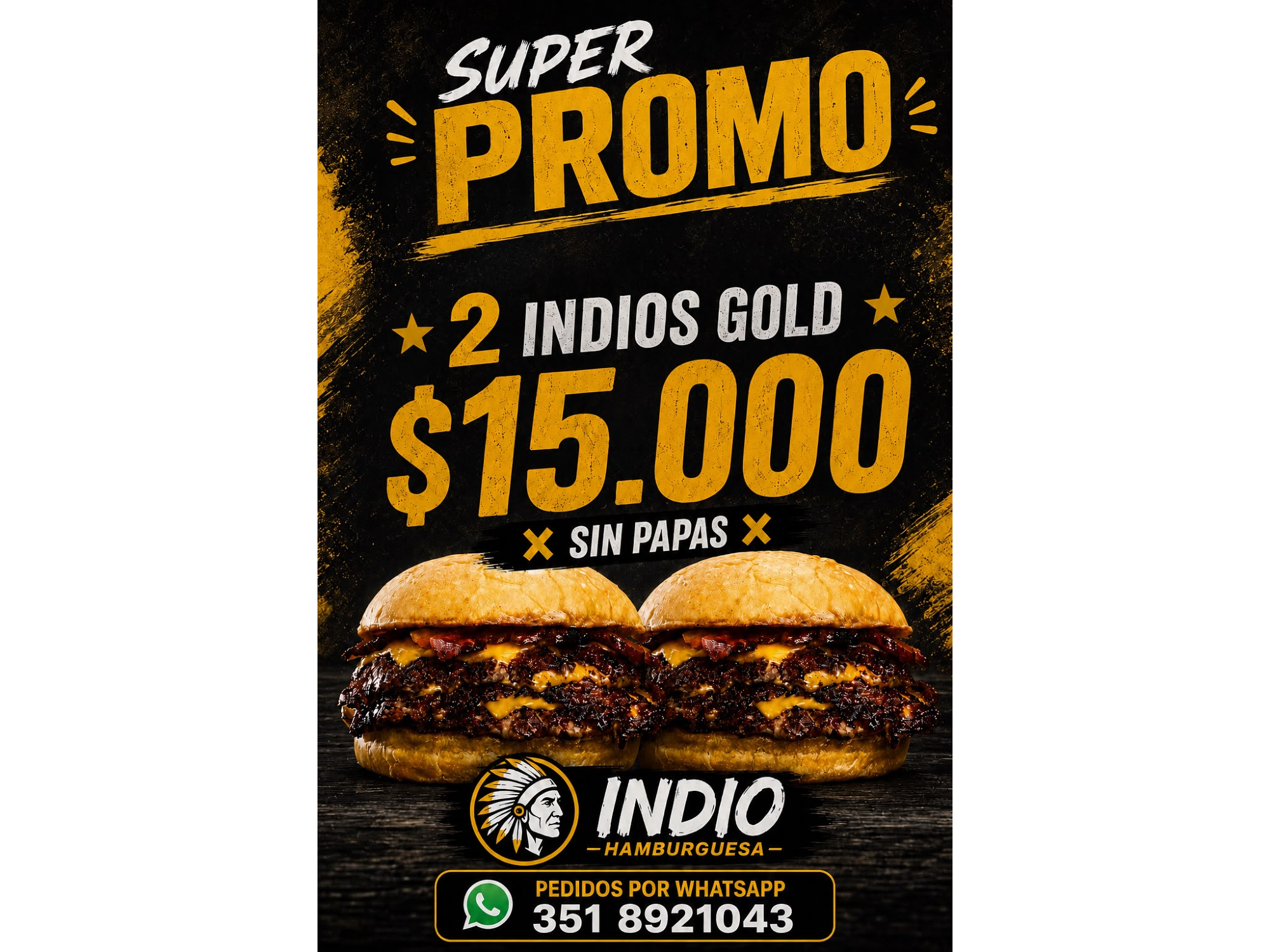 DOS INDIO GOLD, (no incluye papas)