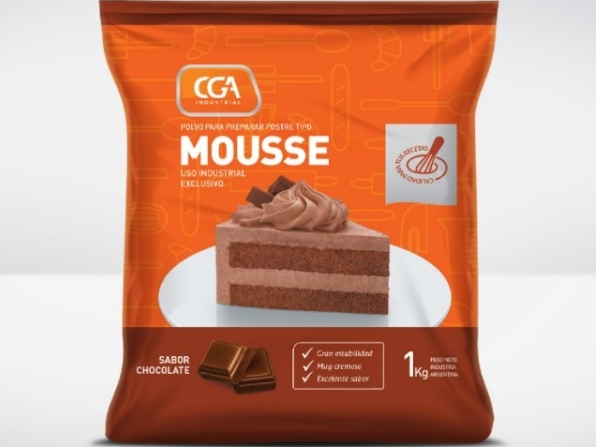 Mousse en polvo de chocolate/ frutilla/ vainilla/ dulce de leche
