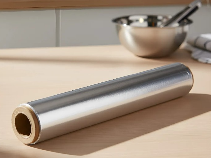 Rollo de papel aluminio, film, manteca.
