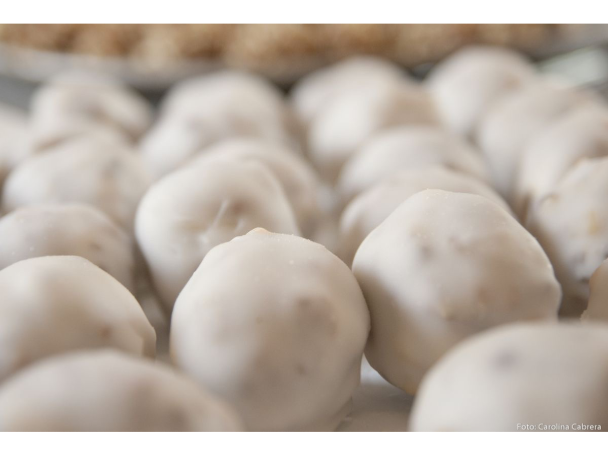 Nuez confitada con fondant