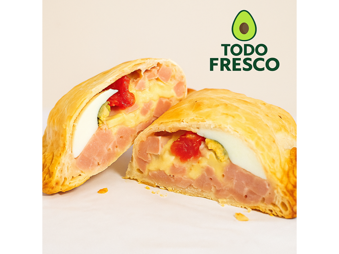 Tarta de jamón, queso, tomate y huevo