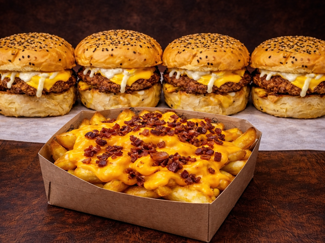 4 Simple Cheese + Papas con Cheddar y Bacon