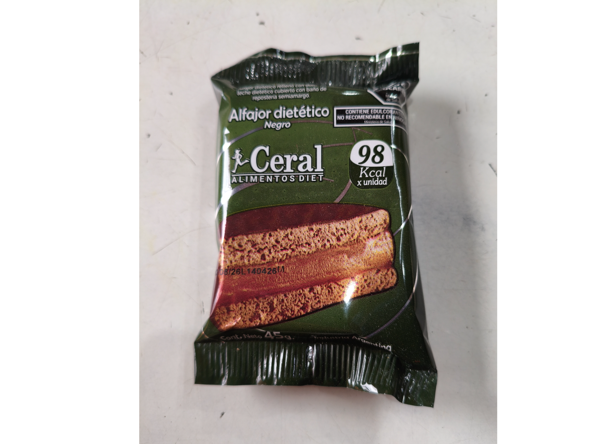 Alfajor chocolate negro light x 45 grs.