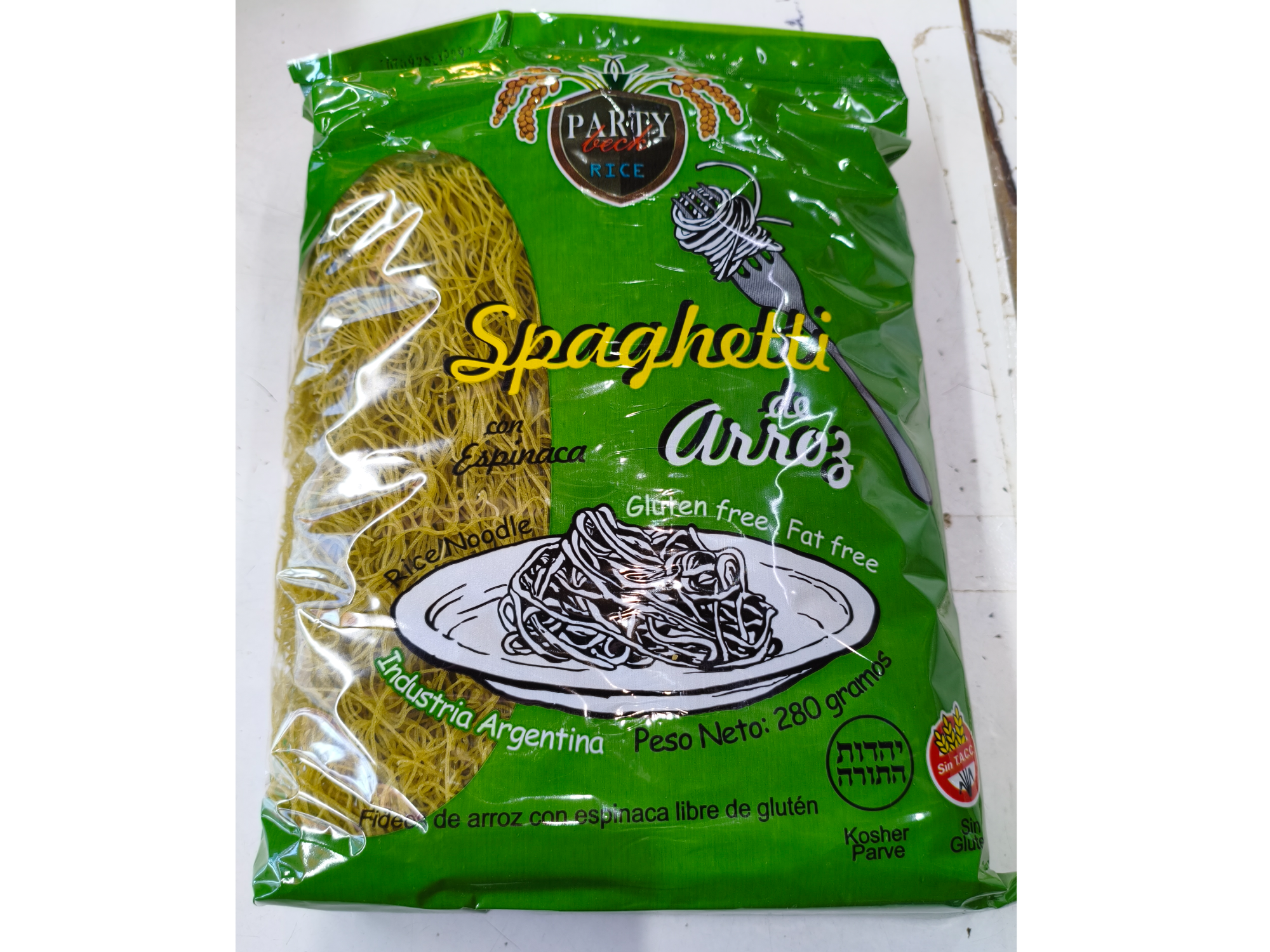 Spaghetti de arroz.
