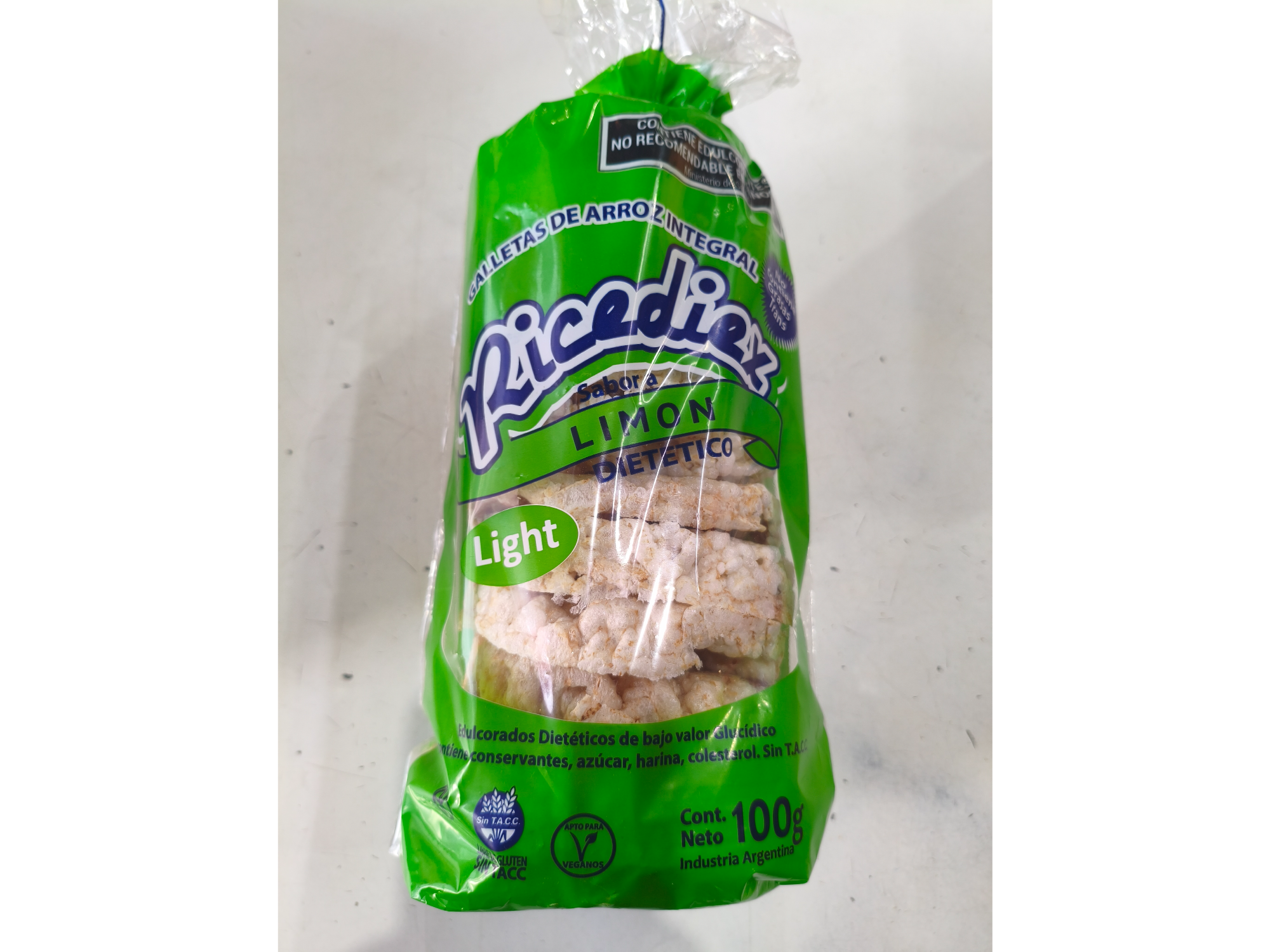 Disco de arroz sabor limón.