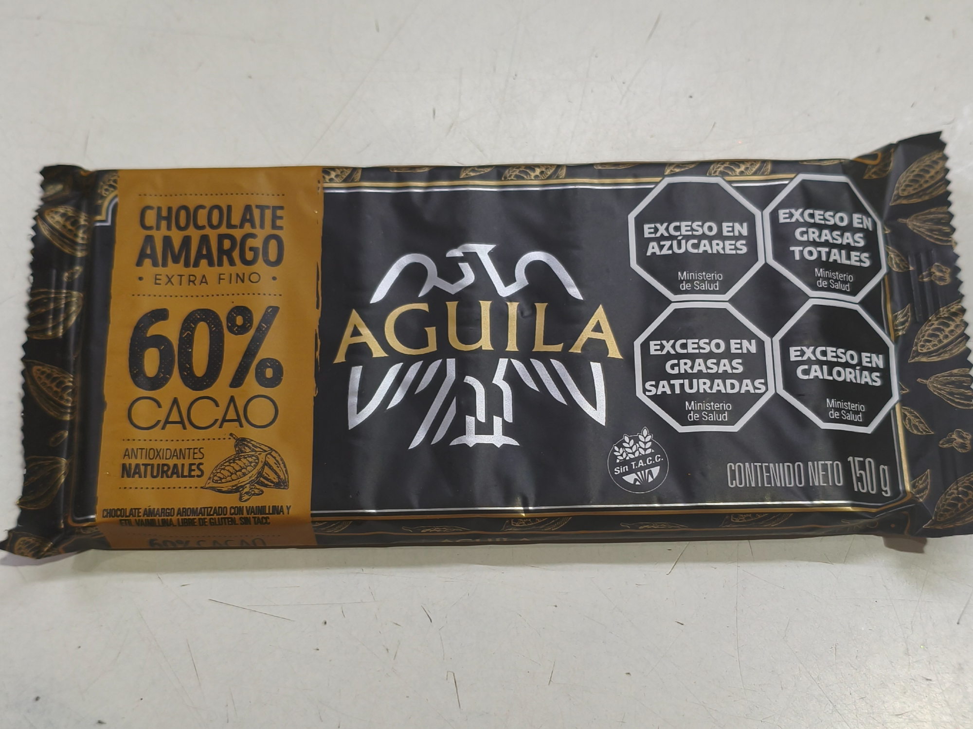 Chocolate aguila 60% cacao x 150 grs.