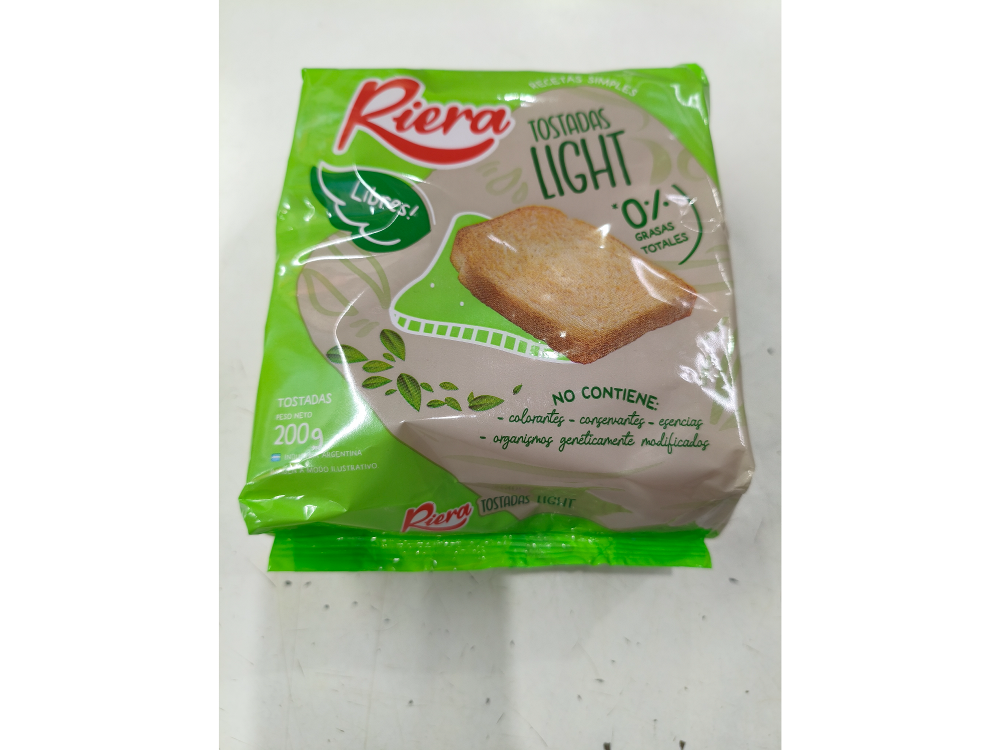 Tostadas light libre de sello.