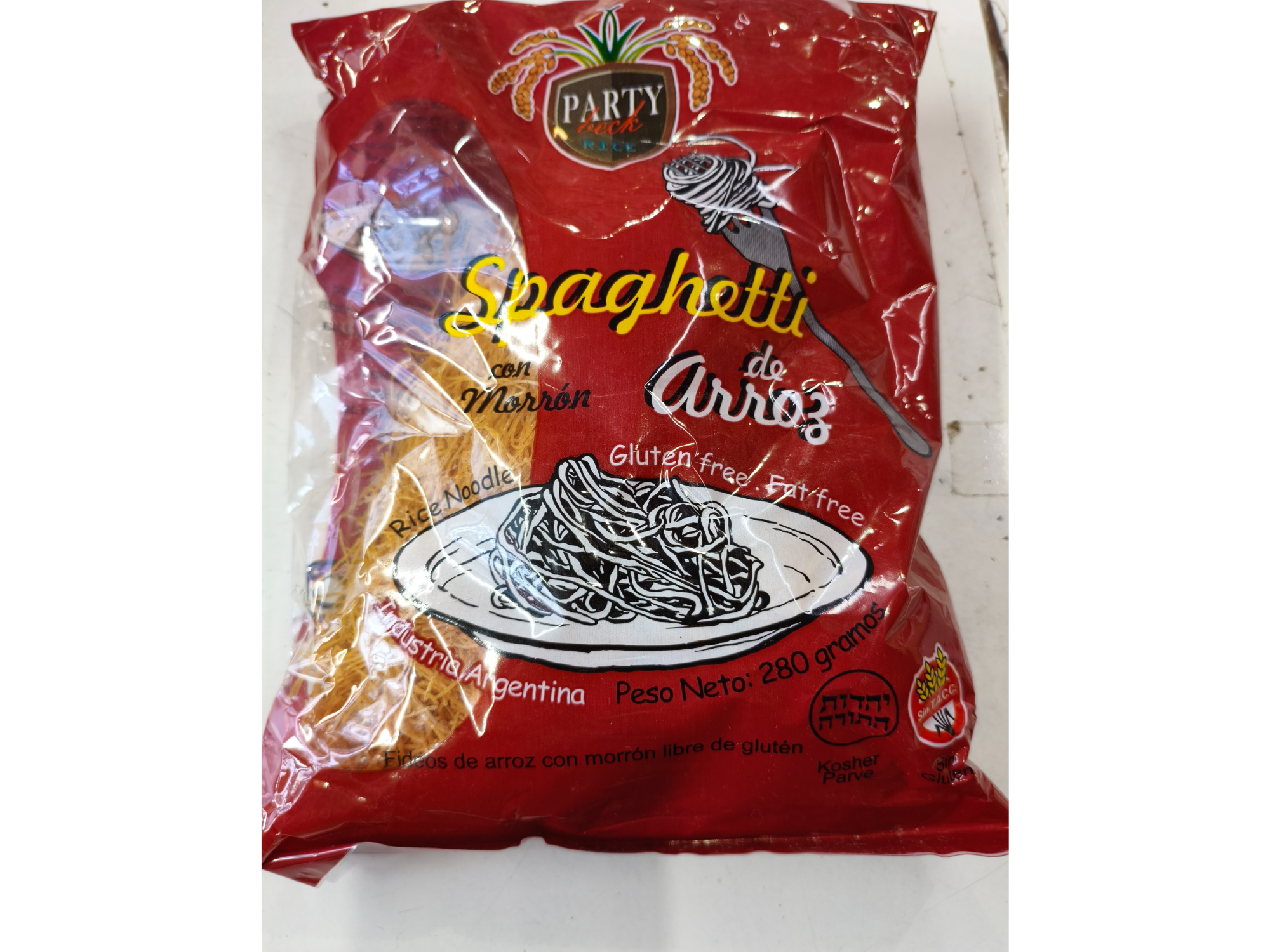 Spaghetti de arroz.