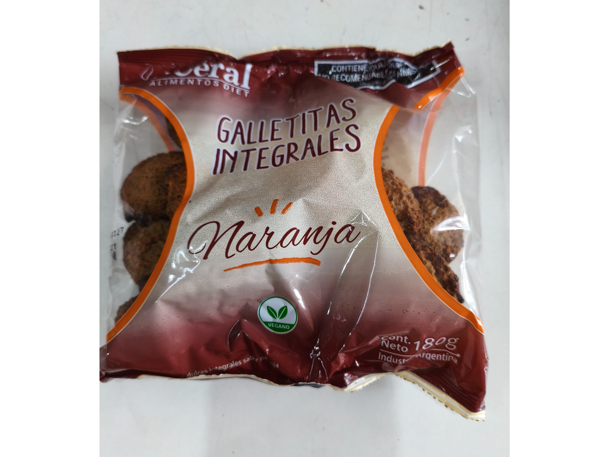 Galletitas integral de naranja x 180 grs.