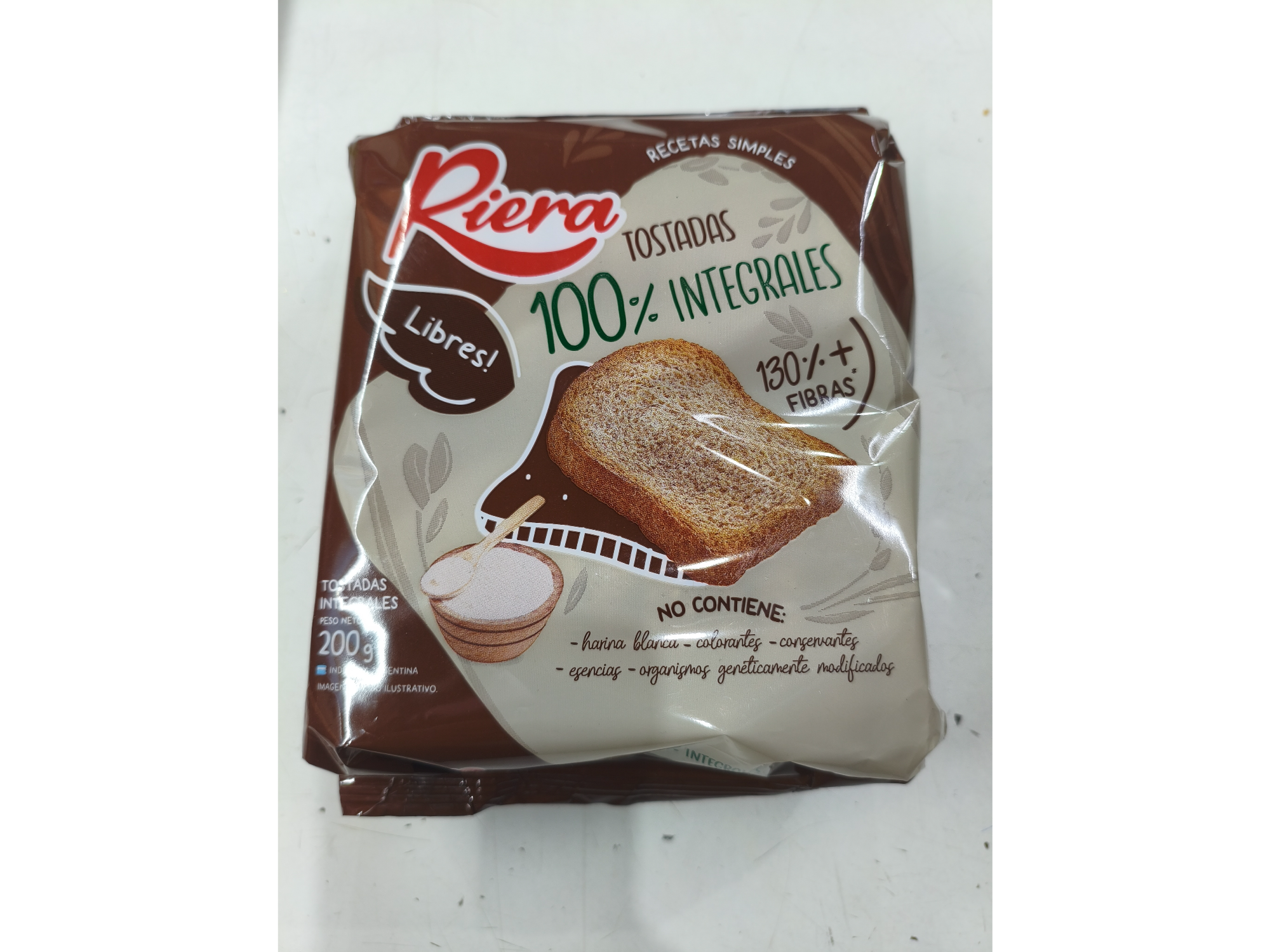 Tostadas 100% integrales.