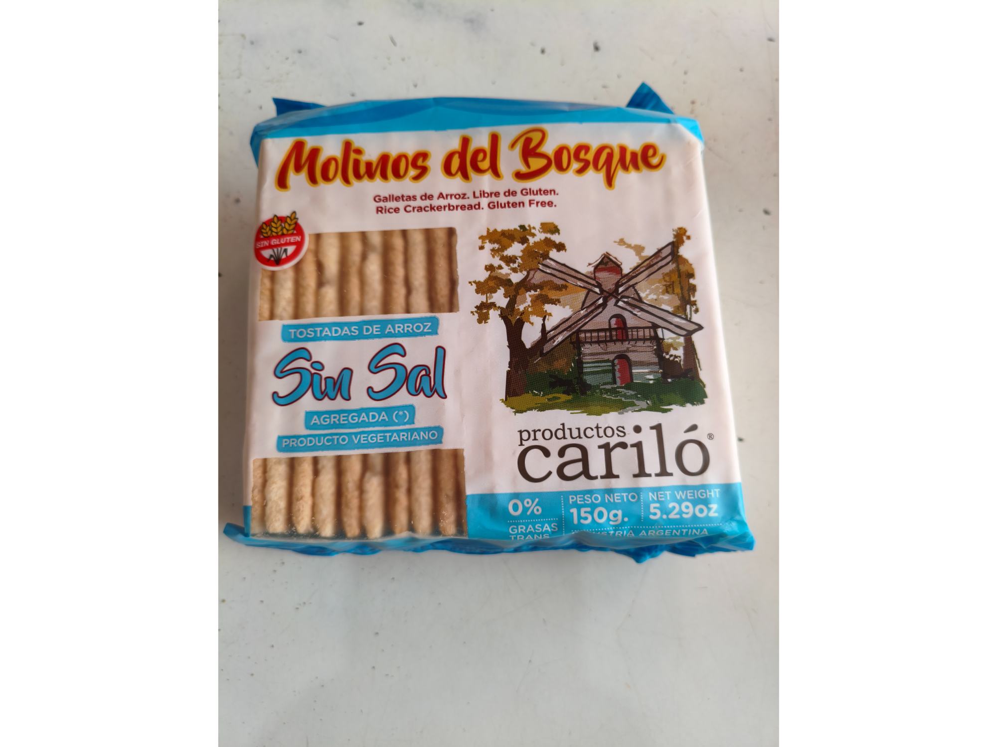 Tostadas de arroz sin sal.