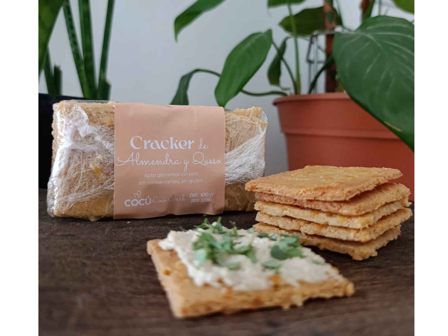 Crackers almendra y queso keto 100 gr LOWCARB