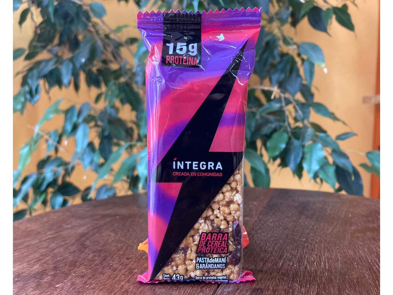 Barrita proteica Pasta de mani y arandano 43gr INTEGRA