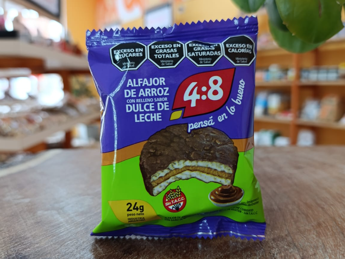 Alfajor de arroz relleno de dulce de leche (negro) 24 gr 4:8