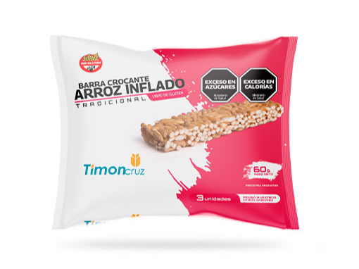 Barra de arroz inflado tradicional 3 unidades 60 gr TIMON CRUZ