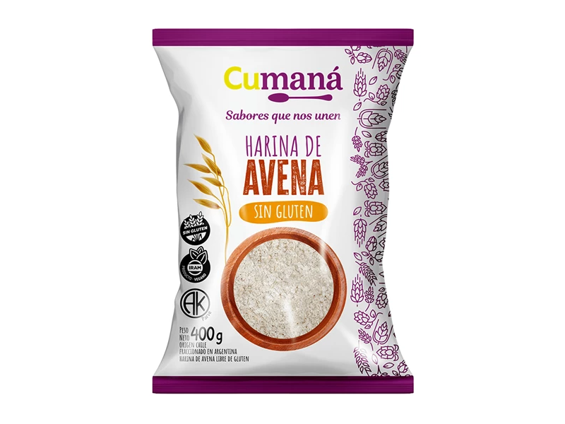 Harina de avena sin gluten 400 gr CUMANA