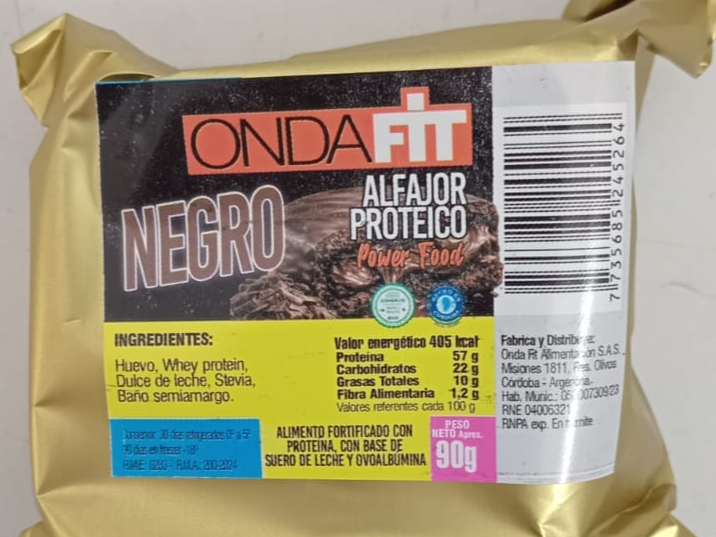 Alfajor proteico chocolate negro 90 gr ONDAFIT