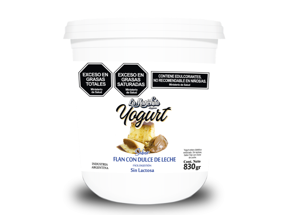 Yogurt sin lactosa flan con dulce de leche 830 gr LA MANCHITA