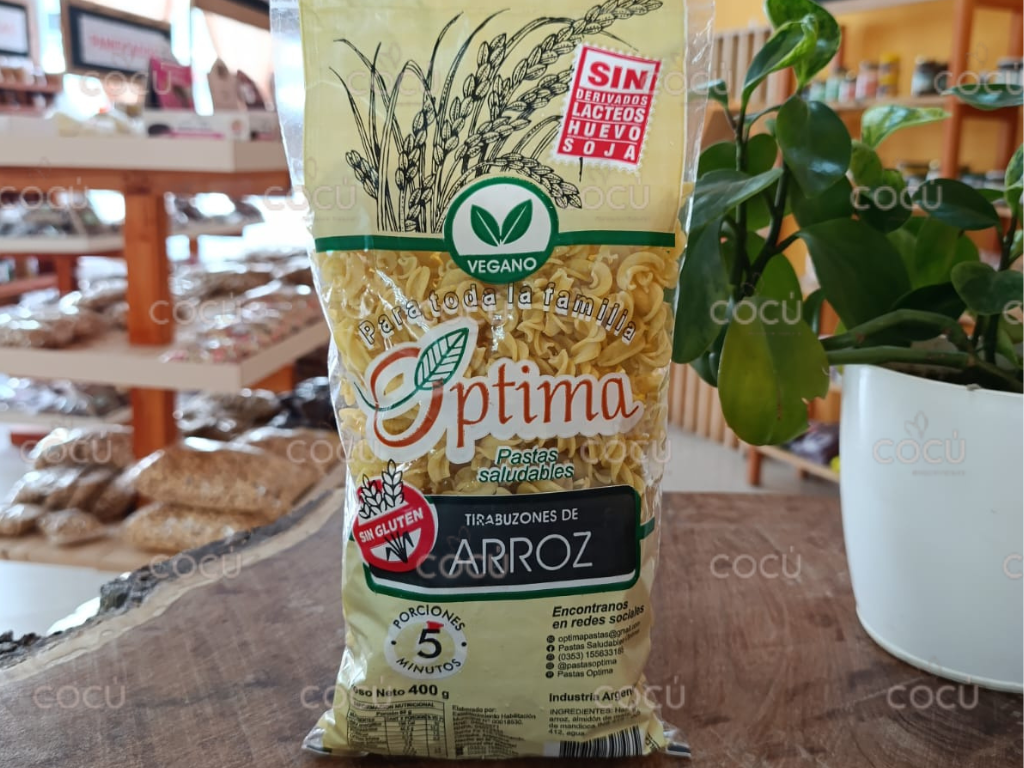 Fideo tirabuzon arroz 400 gr OPTIMA