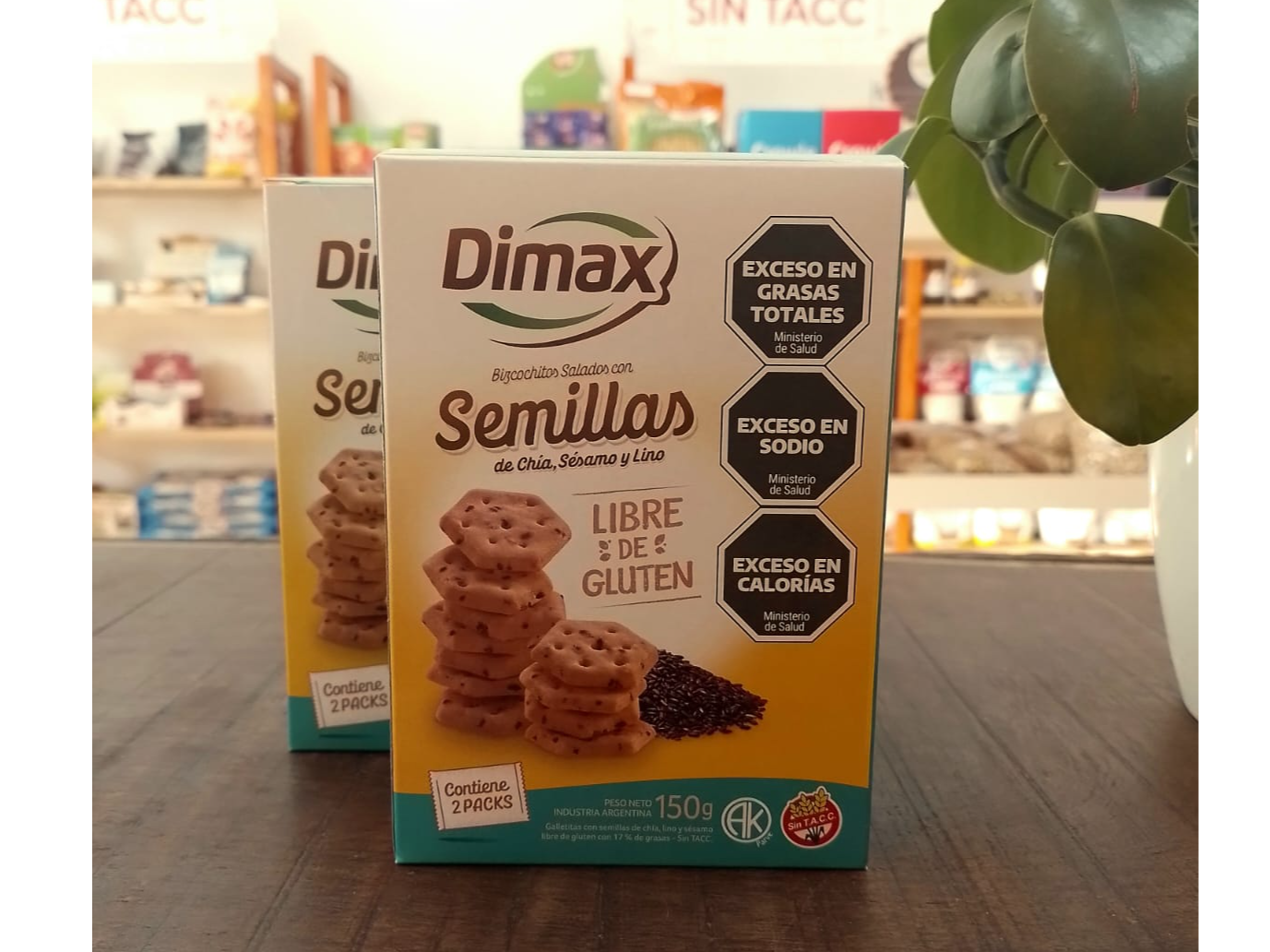 Bizcochitos salados con semillas de chia, sesamo y lino 150 gr DIMAX