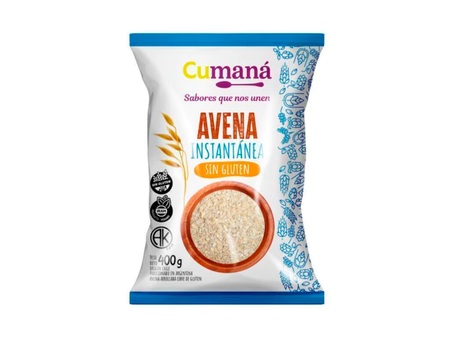 Avena instantanea sin gluten 400 gr CUMANA