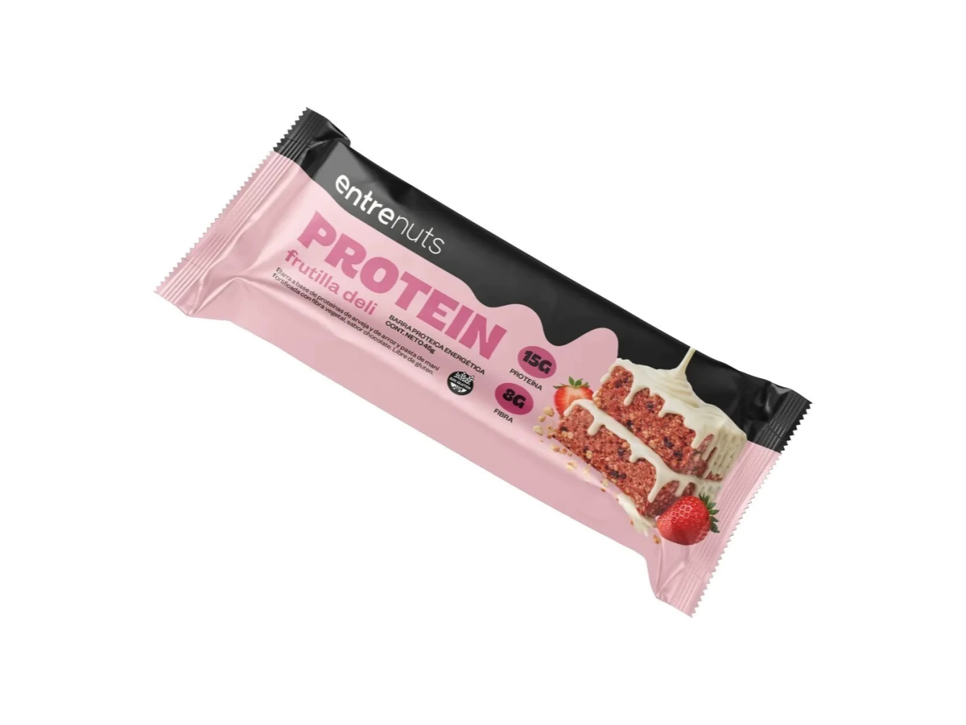 Barra proteica energetica frutilla deli 45 gr ENTRENUTS
