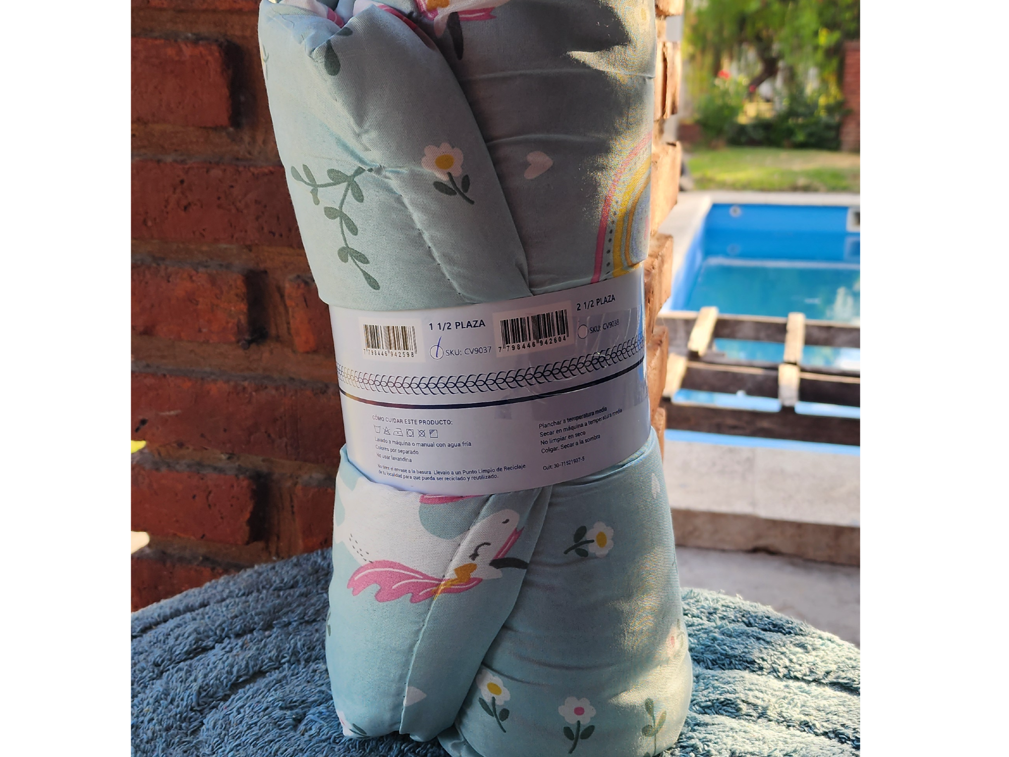 Cover QUILT unicornio aqua