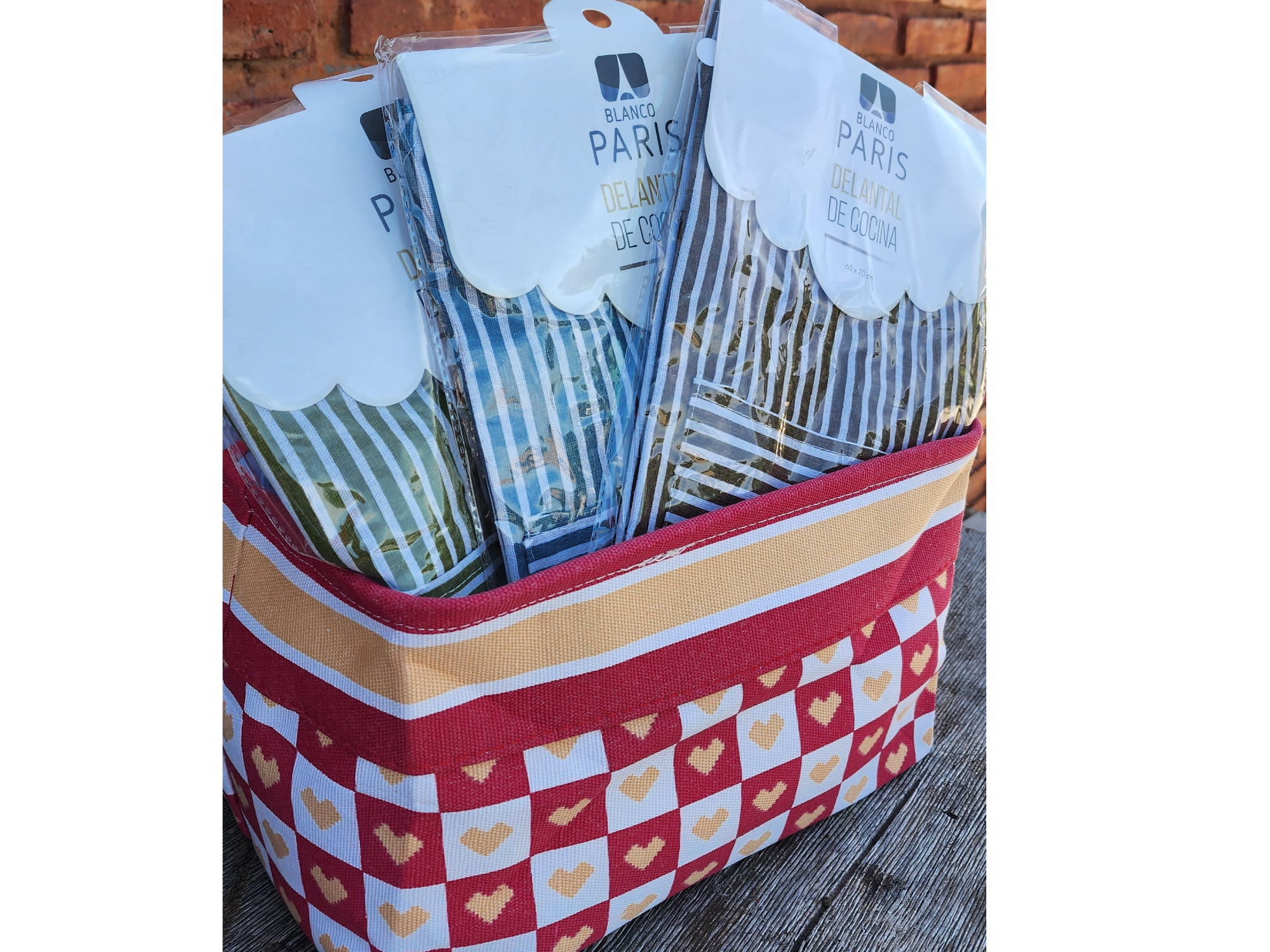 Delantal rayado de cocina