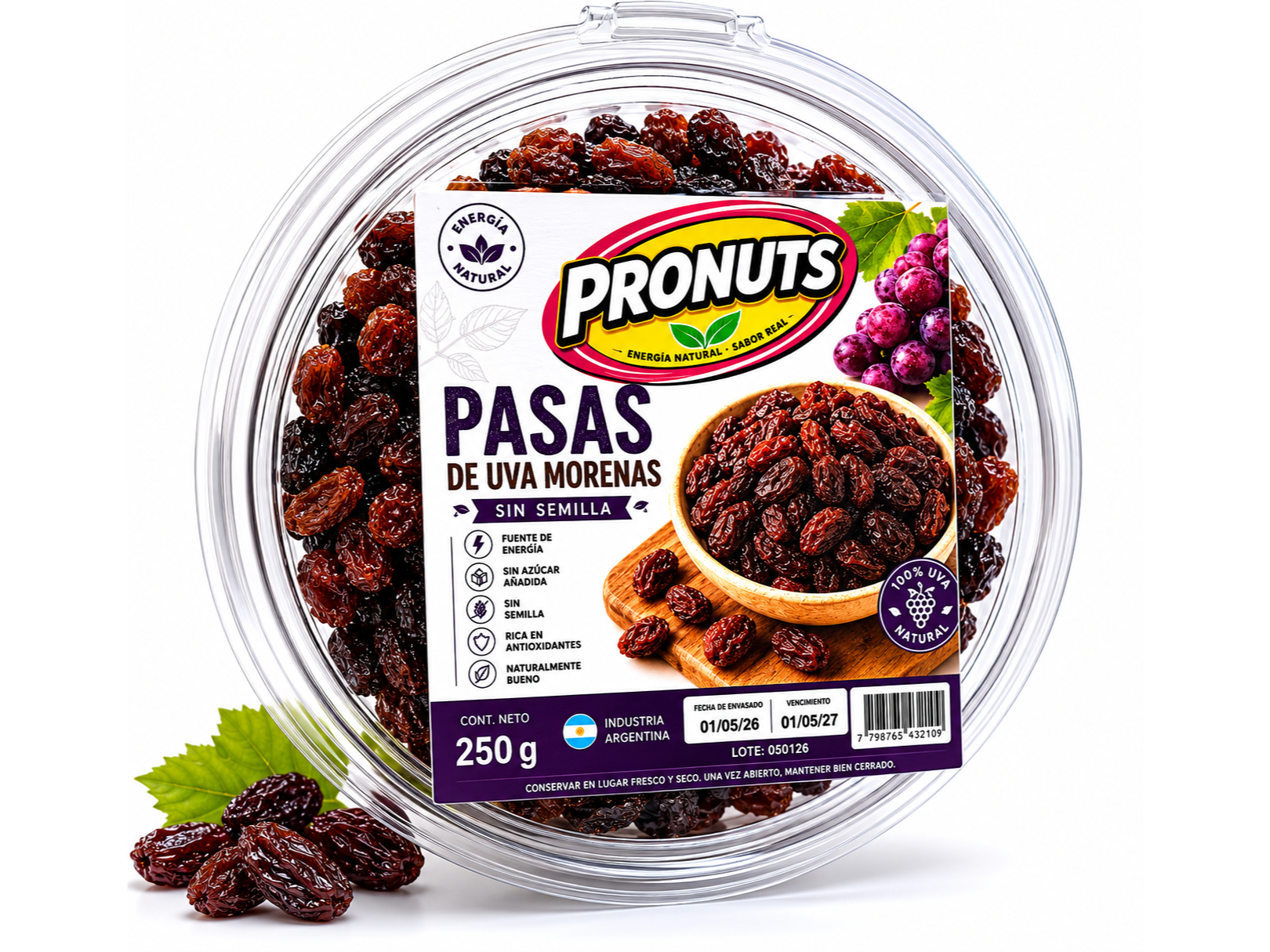 PASAS DE UVA MORENA SIN SEMILLA