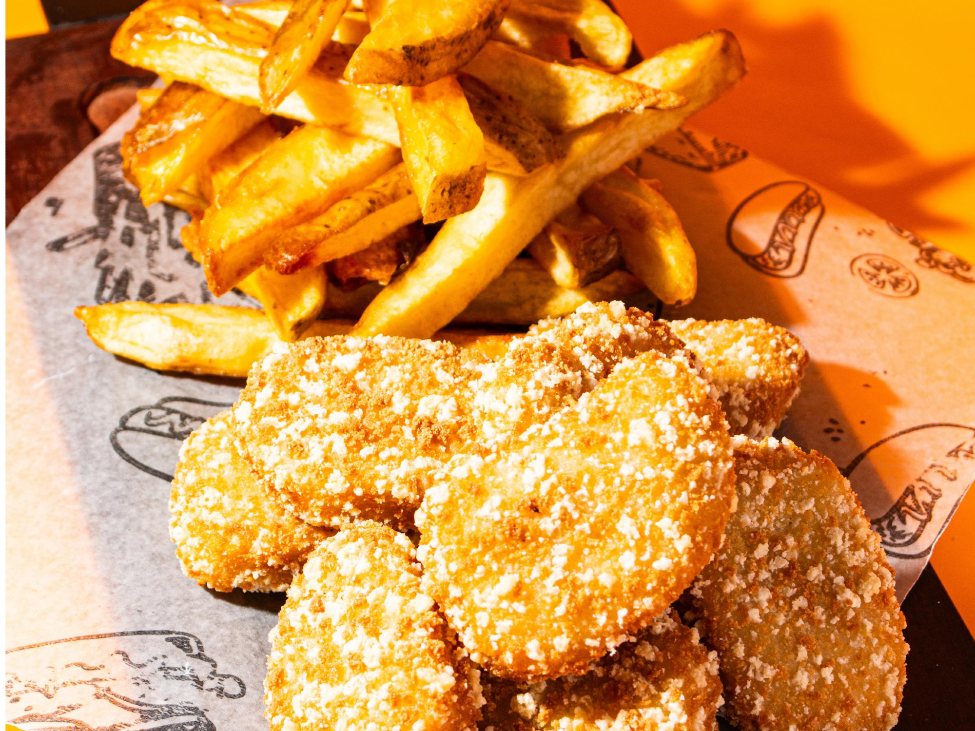 nugget de pollo con papas de Mucho Flow