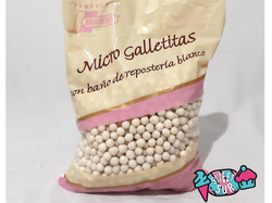 Microgalletitas bañadas en chocolate blanco