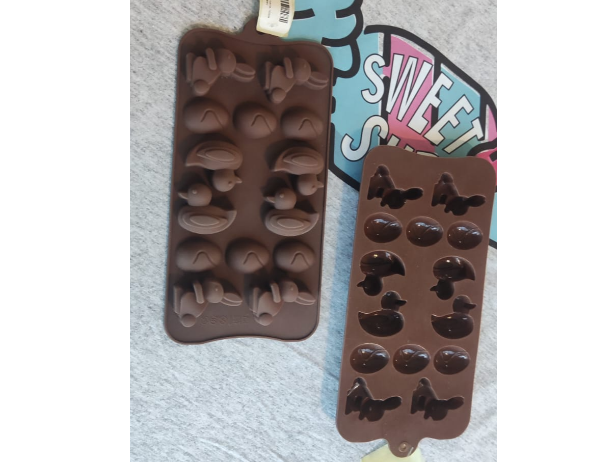 Molde silicona pato conejo y huevo