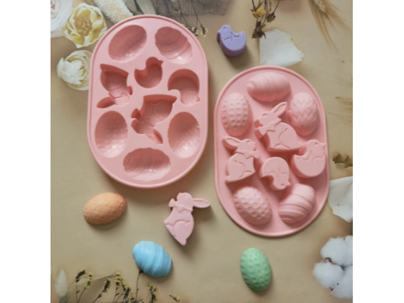 Molde silicona mix pascua huevo conejo x 9