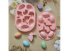 Molde silicona mix pascua huevo conejo x 9