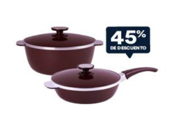 CACEROLA 24cm + SARTÉN 24cm al 45% de descuento Aqua, Terra o Cherry Combo Duo ideal