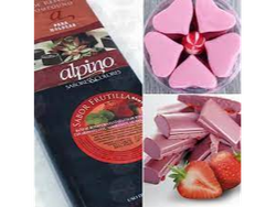 Chocolate Alpino rosa sabor frutilla 500g