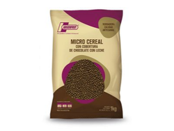 Micro cereal bañado con cobertura chocolate con leche Argenfrut