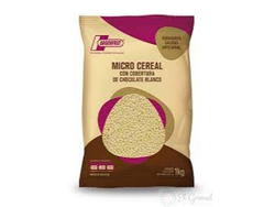 Micro cereal bañado en chocolate blanco Argenfrut