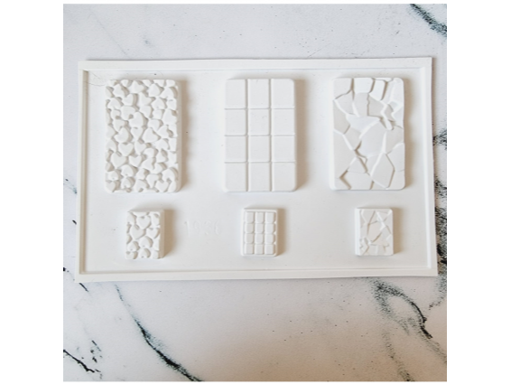 MOLDE PLACA ACETATO - TABLETA CHOCOLATE X 6 - (3 DE 3X4 Y 3 DE 8X5 CM.)